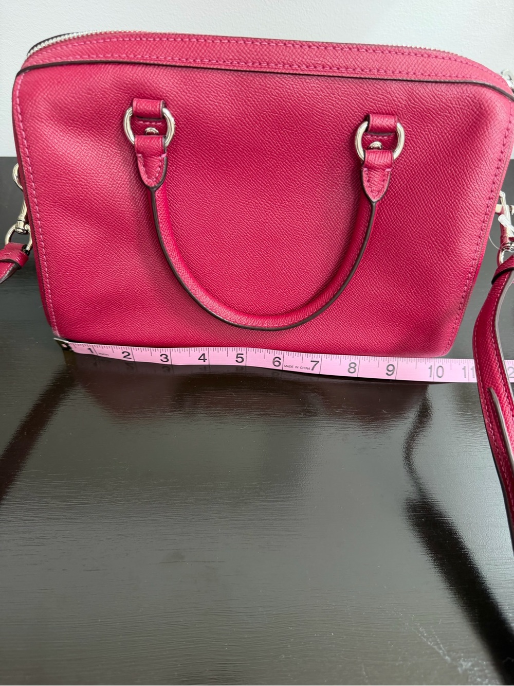 Coach Berry Pink Leather Satchel Crossbody Bag EUC - Picture 14 of 15